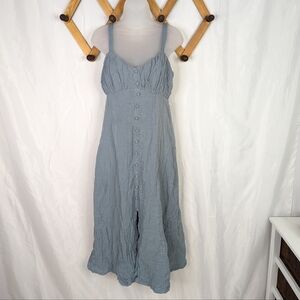 Sim & Sam Dusty Blue Milk Maid Peasant Cottagecore Midi Dress - Size Medium